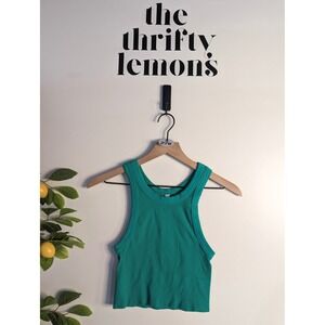 Nikibiki Green Ribbed Cropped Tank OS